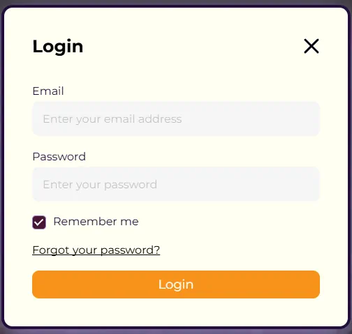 Formulaire de connexion utilisateur Julius Casino avec options de connexion sociale